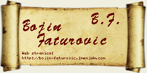 Bojin Faturović vizit kartica